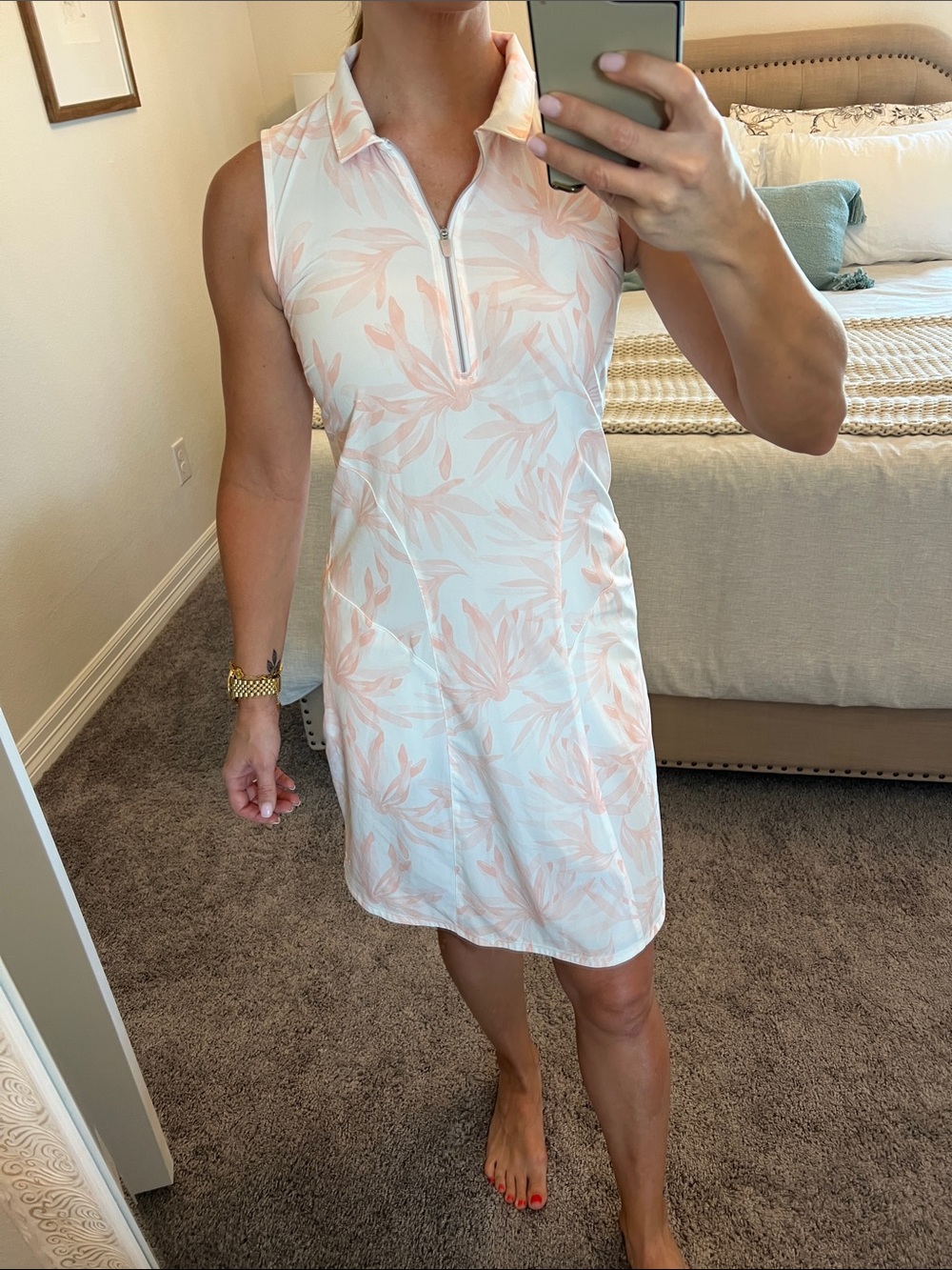 Puma leaf print golf dress sz small